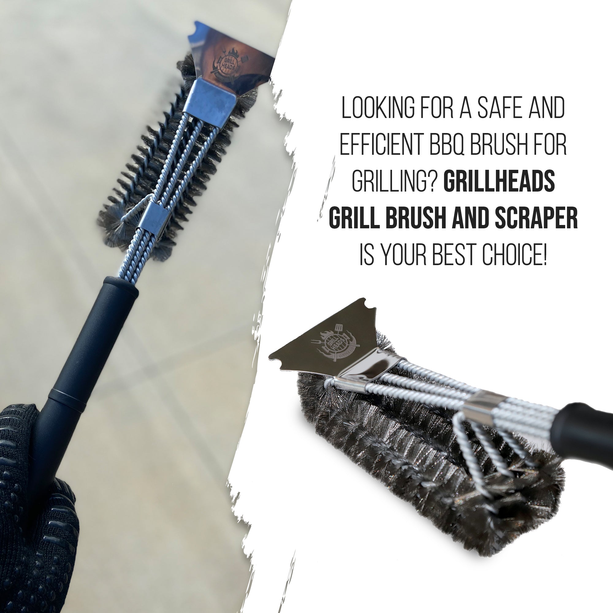 Premium Grill Brush & Scraper, Ultimate BBQ Cleaning Solution